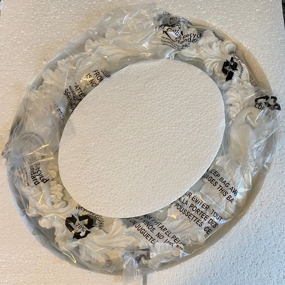 Anthropologie Regine Vanity Mirror White Ornate Flora and‎ Fauna Design NEW